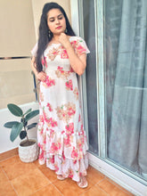 White Floral Flare Dress